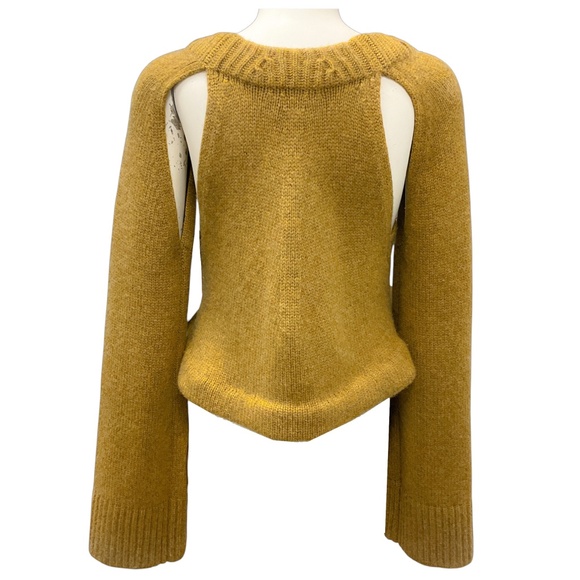 KHAITE GOLD CUT OUT DETAIL CROPPED KNIT SWEATER - Picture 3 of 5